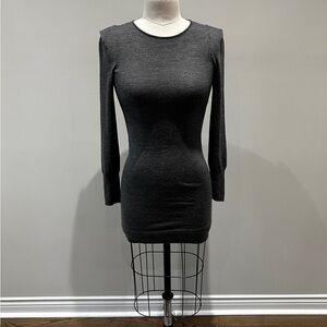 Club Monaco Charcoal Long Sleeve Dress